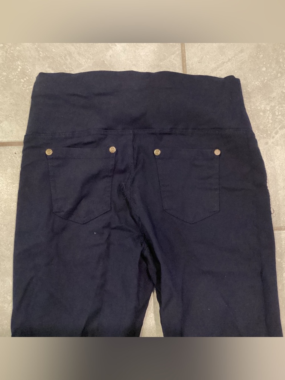 Indero High-Rise Navy Women’s Skinny Jeans with Gold Zip Detail - Picture 6 of 6